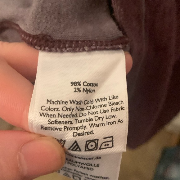 Vintage Eddie Bauer Long Sleeve Cotton Quarter Button Up Sweater Faded Burgundy - Picture 4 of 6